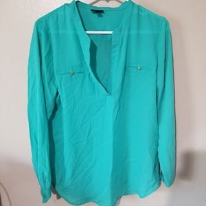Mossimo sheer teal blouse